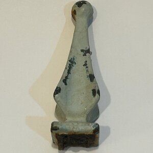 Old Iron Fence Painted Finial Ball Tip Quad Spear VINTAGE
